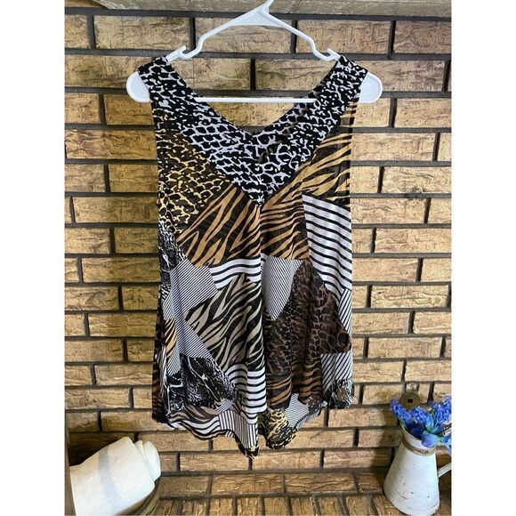 Lynn Ritchie‎ Silver Jungle Print Tank Top - Picture 1 of 5
